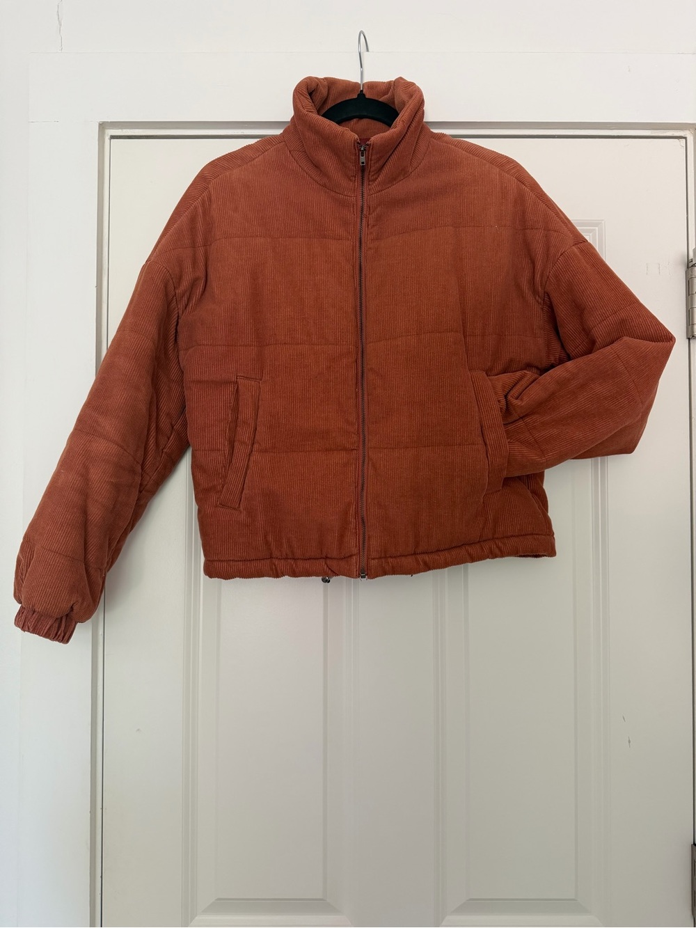Women’s Rust Corduroy Puffer Jacket - Size Small